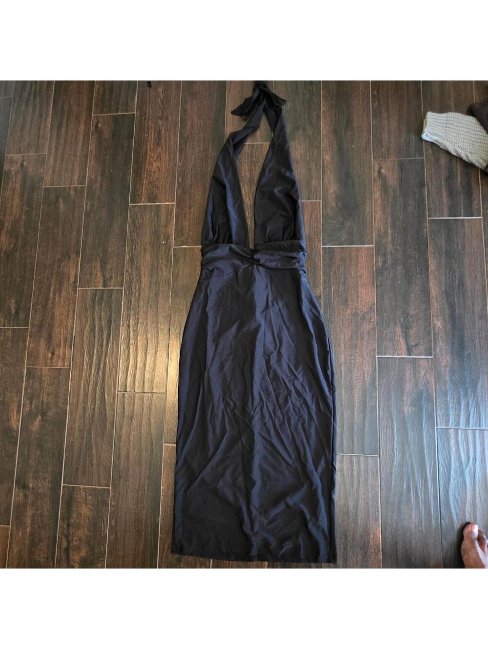 SHEIN Women's Black and Navy Dress